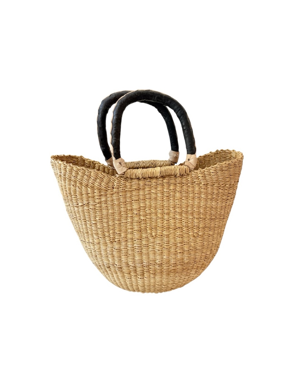 Bolga Weave Mini-Tote Handbag Basket | Natural Handwoven Market Basket
